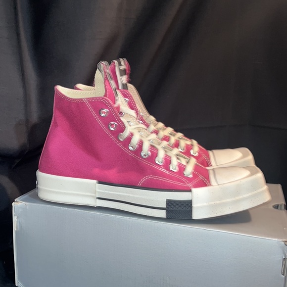 SOLD::ConversexDrkshdw Rick Owens laceless Sneaker NWT men’s 9.5 wmns 11.5 pink - Picture 4 of 11
